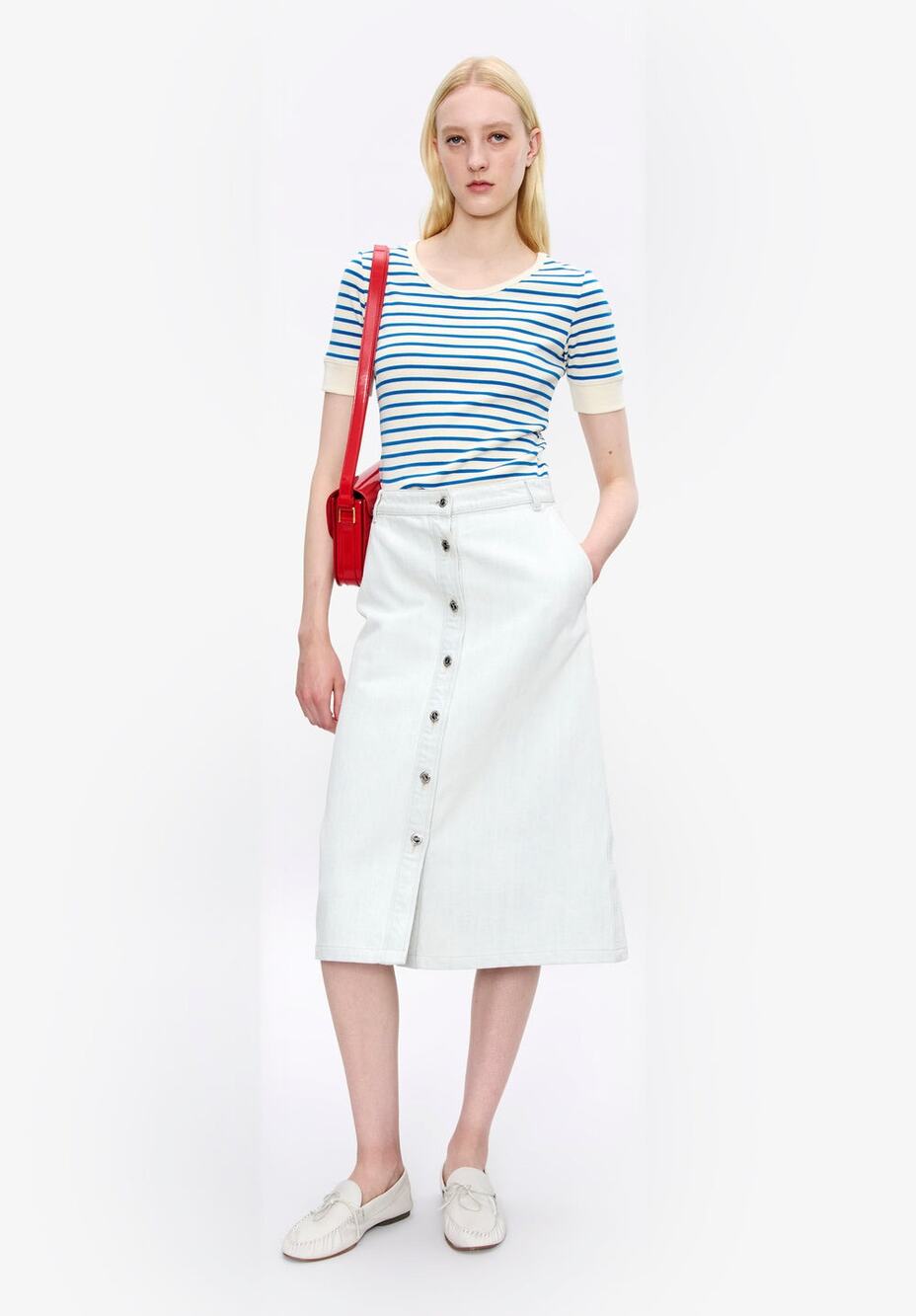 A.P.C. Paris Denim Button-Front Skirt
